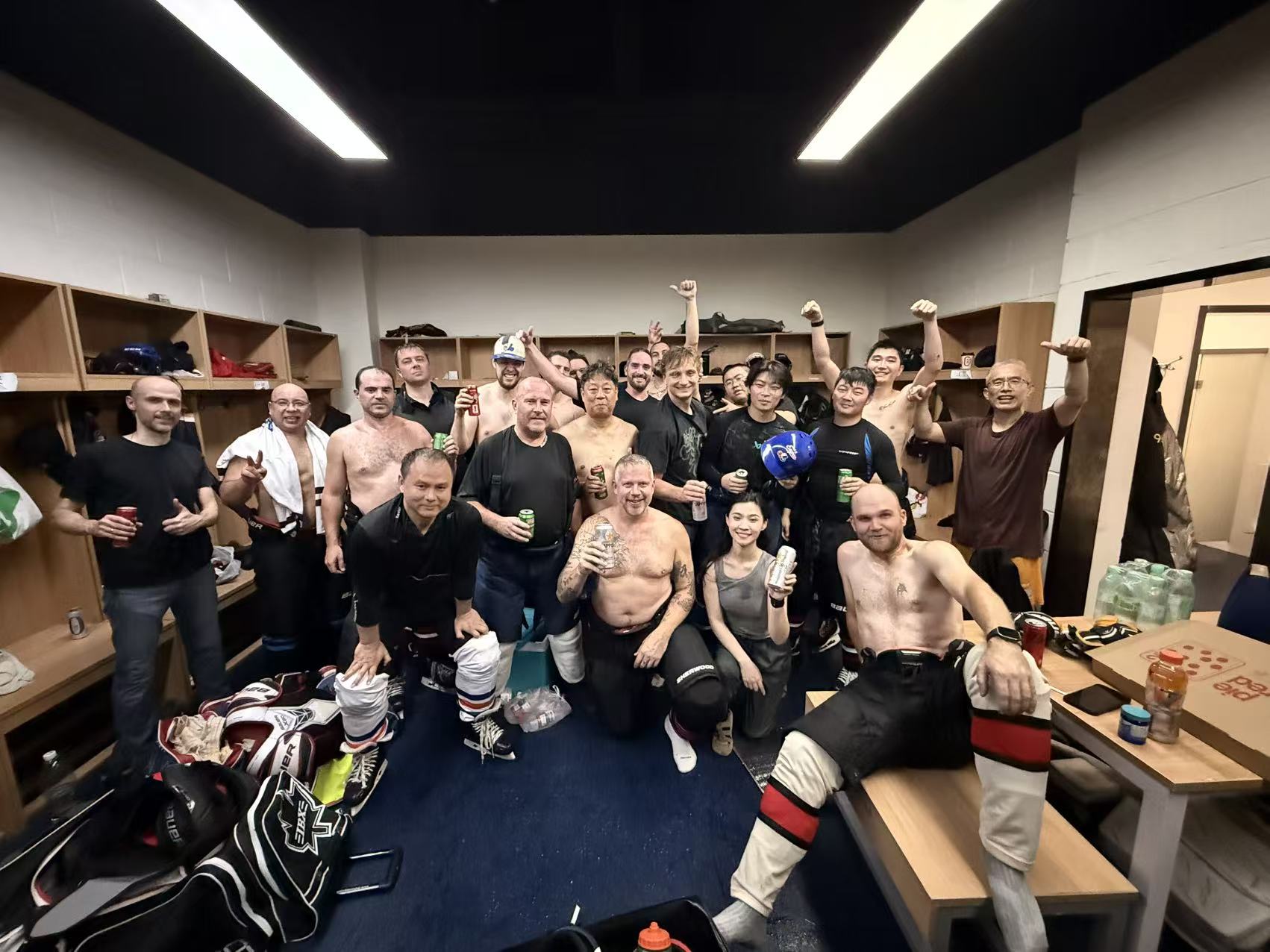 Expos and Revs Week 1 locker-room photo